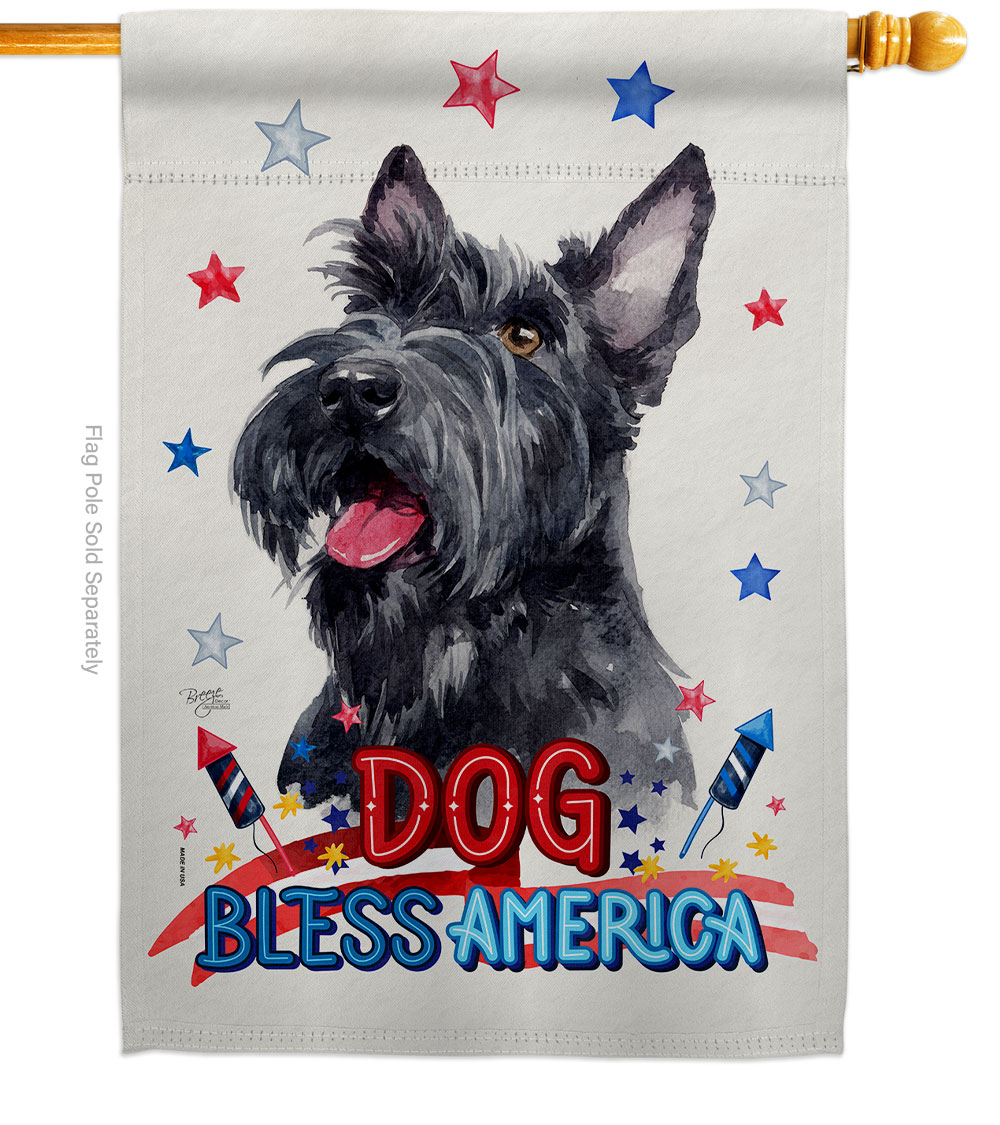 Patriotic Scottish Terrier Animals Dog 28 x 40 in. Double-Sided Decorative Vertical House Flag for Decoration Banner Garden Yard Gift