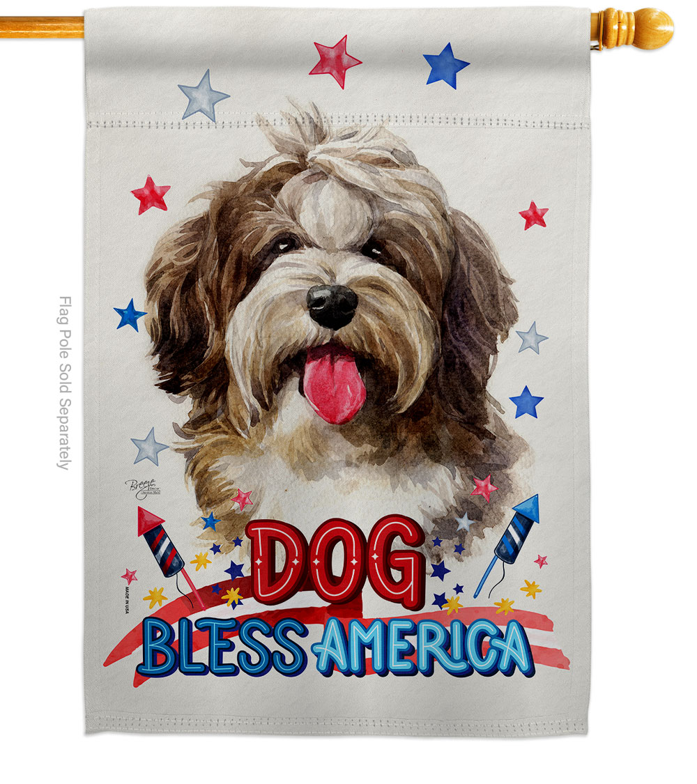 Patriotic Havanese Cuban Animals Dog 28 x 40 in. Double-Sided Decorative Vertical House Flag for Decoration Banner Garden Yard Gift