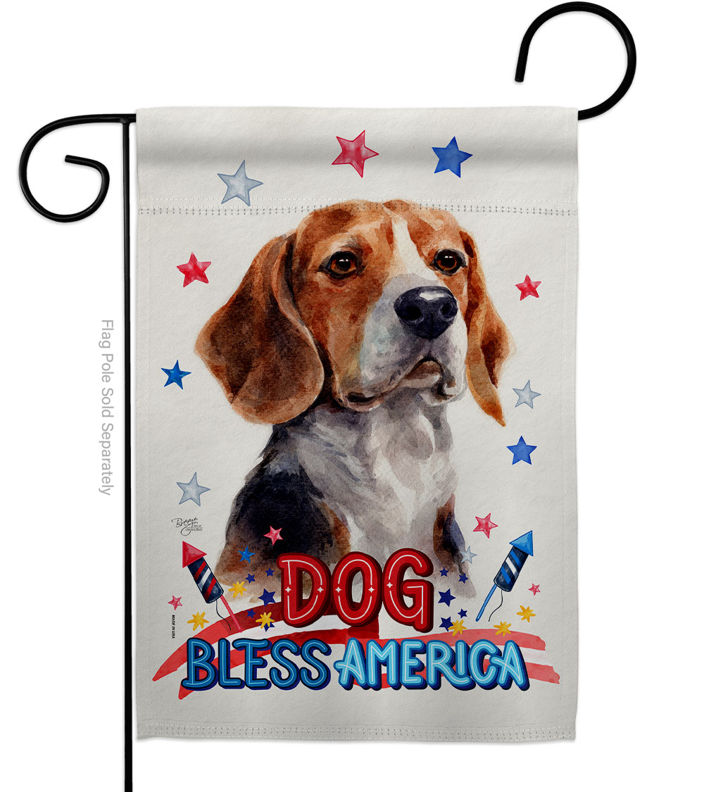 Patriotic Beagle Hound Animals Dog 13 x 18.5 in. Double-Sided Decorative Vertical Garden Flags for House Decoration Banner Yard Gift