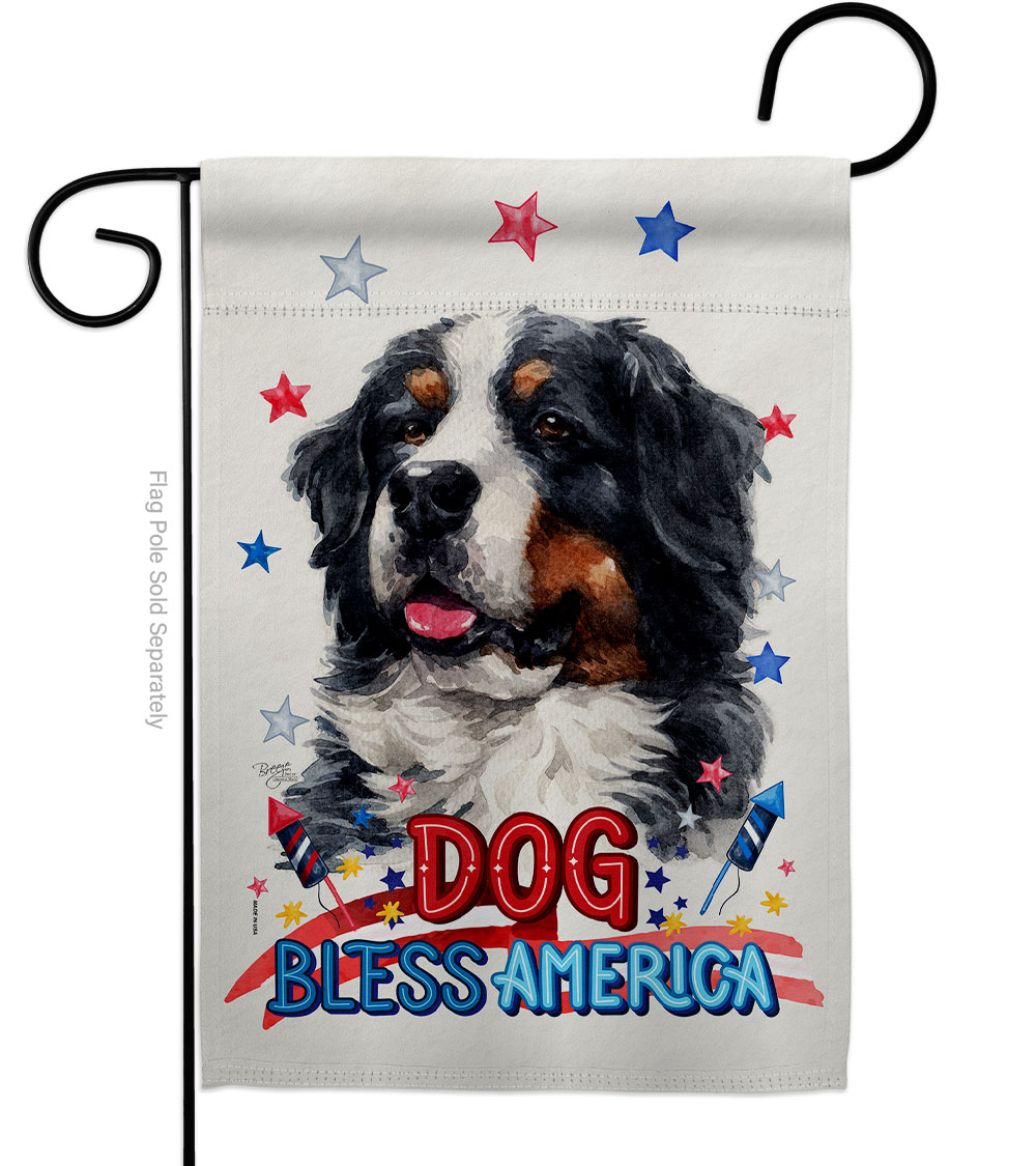 Patriotic Bernese Cattle Animals Dog 13 x 18.5 in. Double-Sided Decorative Vertical Garden Flags for House Decoration Banner Yard Gift