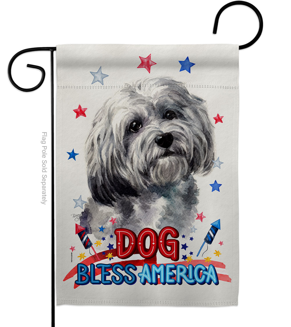 Patriotic Havanese Animals Dog 13 x 18.5 in. Double-Sided Decorative Vertical Garden Flags for House Decoration Banner Yard Gift