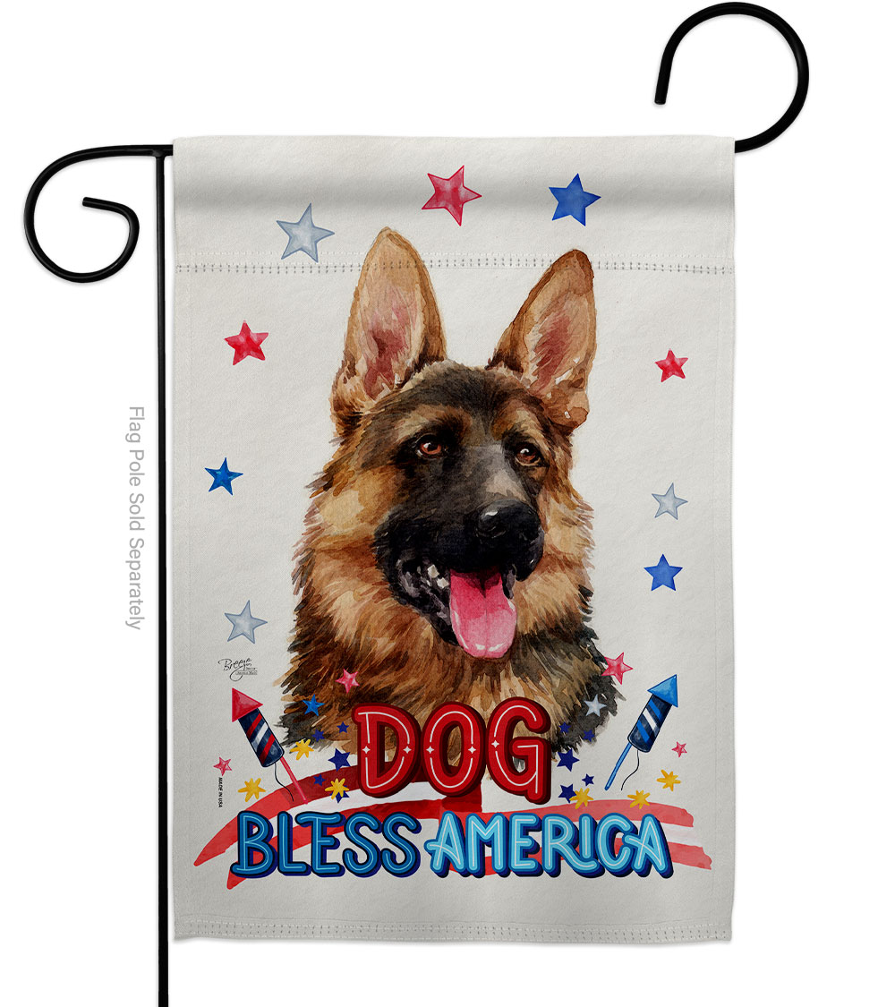 Patriotic German Shepherd Animals Dog 13 x 18.5 in. Double-Sided Decorative Vertical Garden Flags for House Decoration Banner Yard Gift