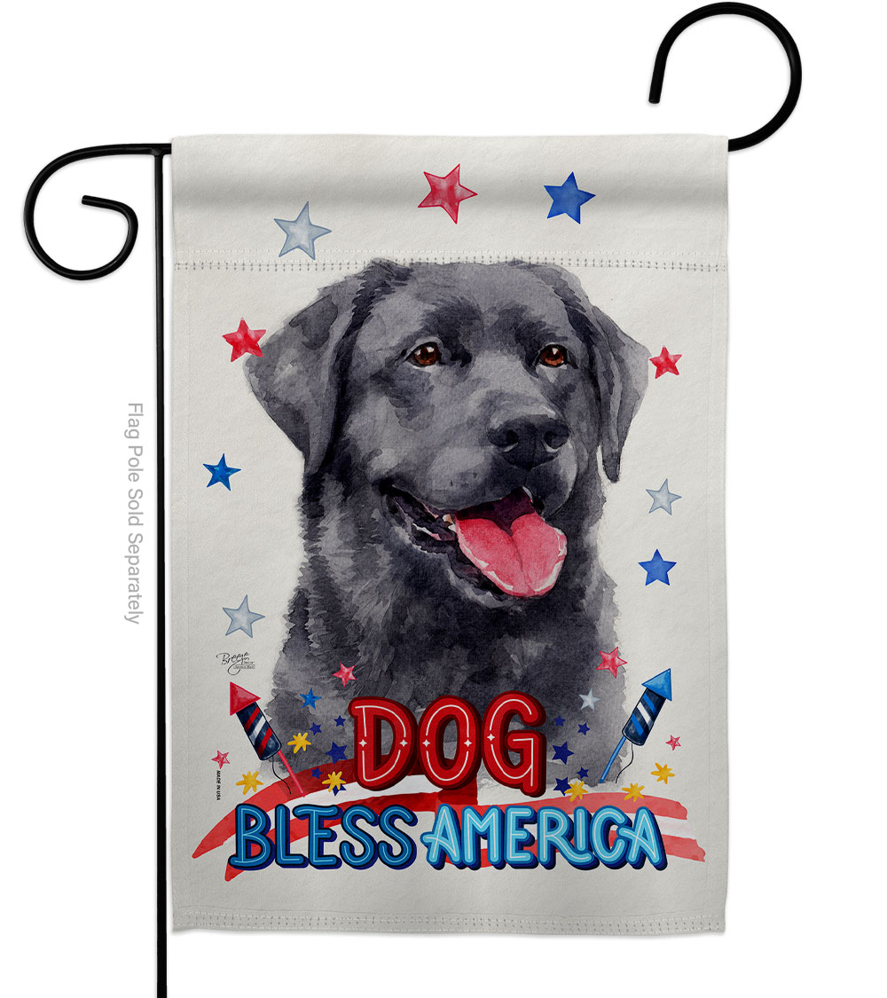 Patriotic Labrador Animals Dog 13 x 18.5 in. Double-Sided Decorative Vertical Garden Flags for House Decoration Banner Yard Gift