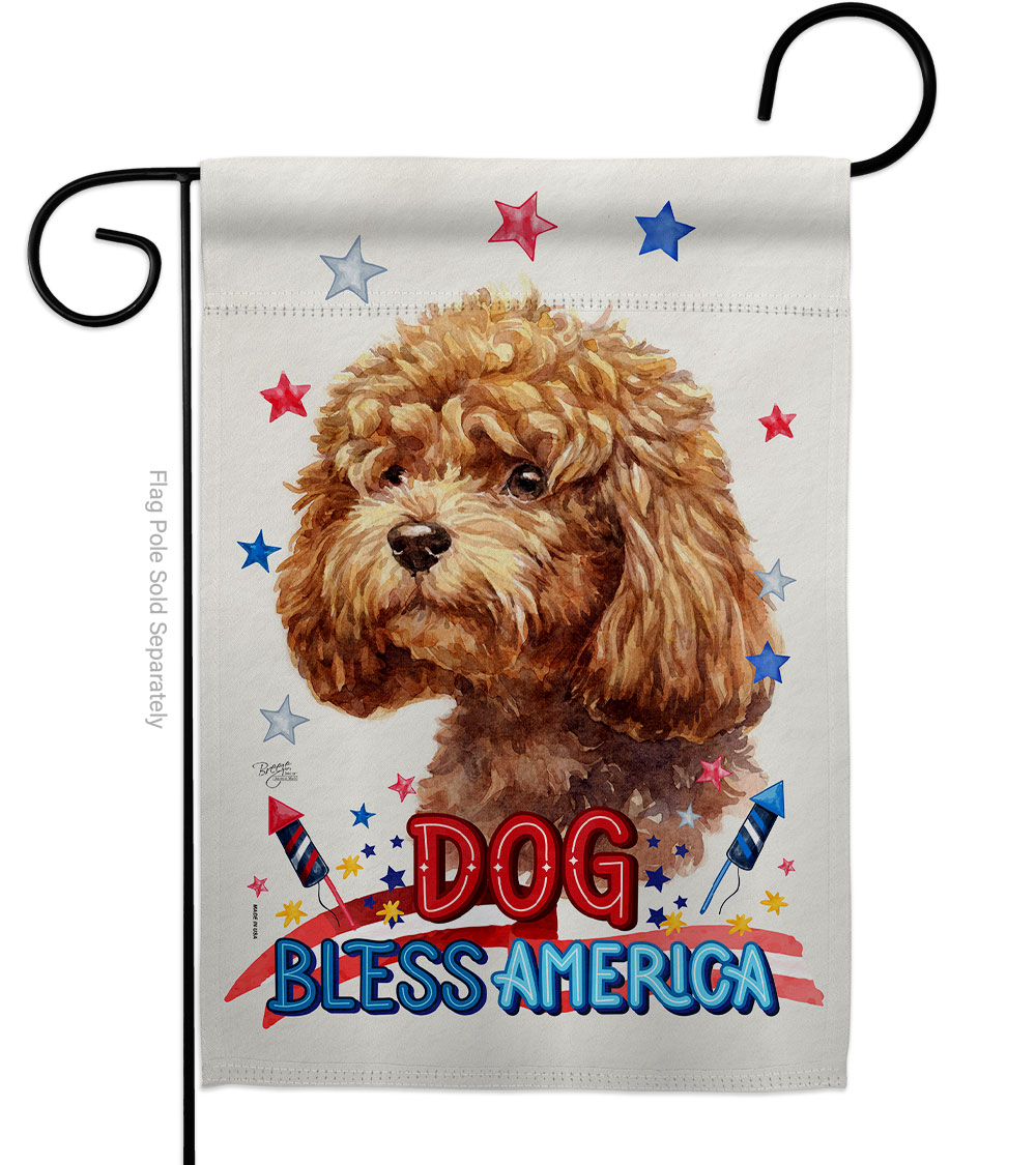 Patriotic Poodle Animals Dog 13 x 18.5 in. Double-Sided Decorative Vertical Garden Flags for House Decoration Banner Yard Gift