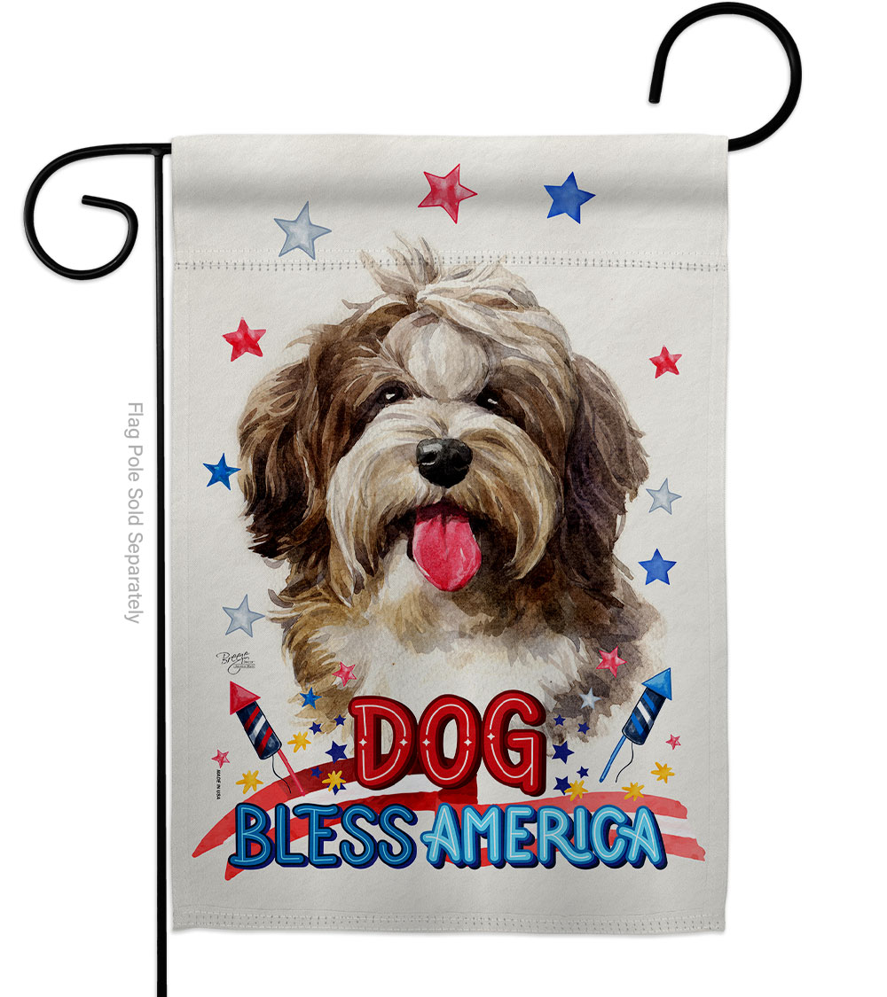 Patriotic Havanese Cuban Animals Dog 13 x 18.5 in. Double-Sided Decorative Vertical Garden Flags for House Decoration Banner Yard Gift