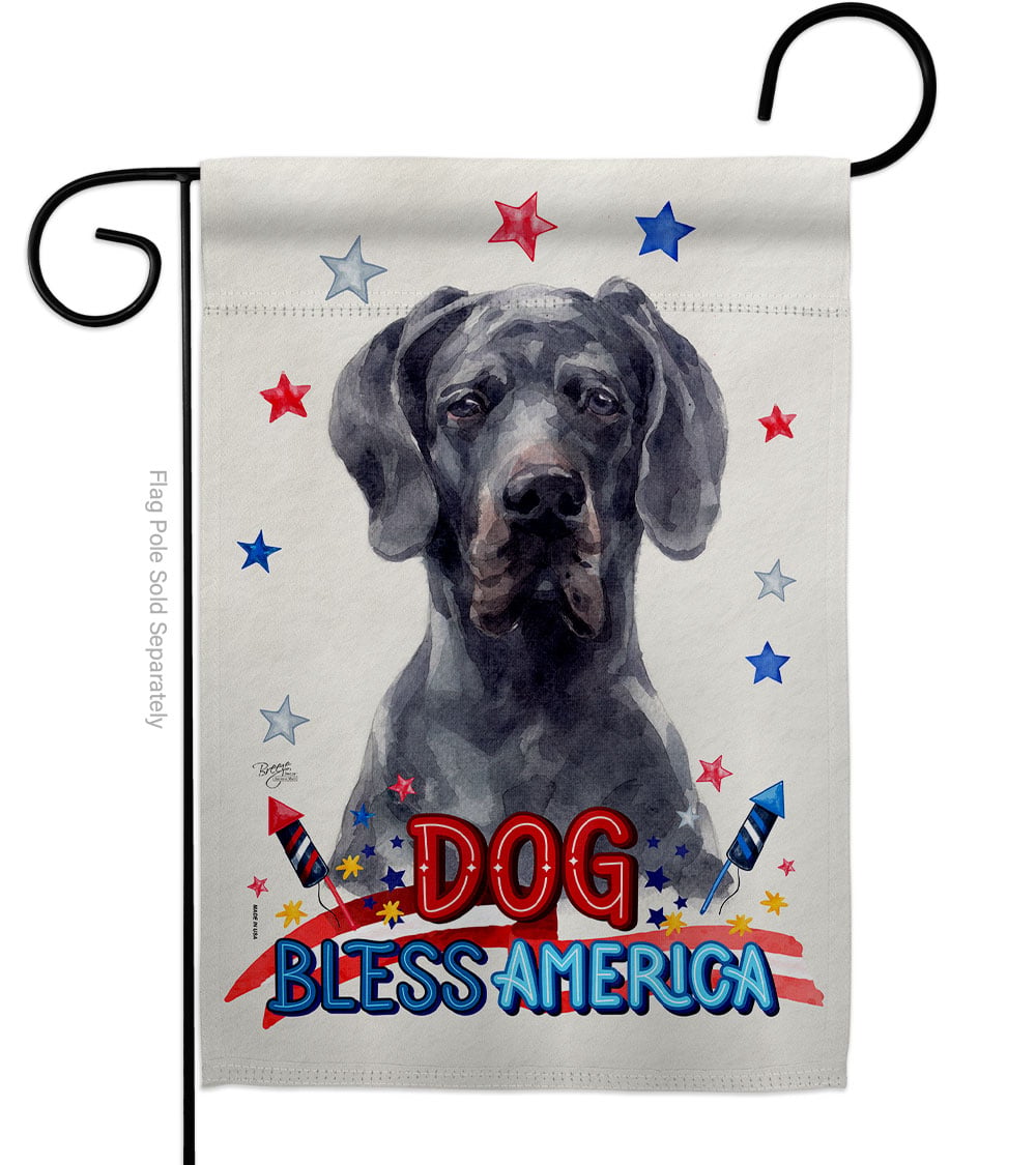 Patriotic Black Great Dane Animals Dog 13 x 18.5 in. Double-Sided Decorative Vertical Garden Flags for House Decoration Banner Yard Gift