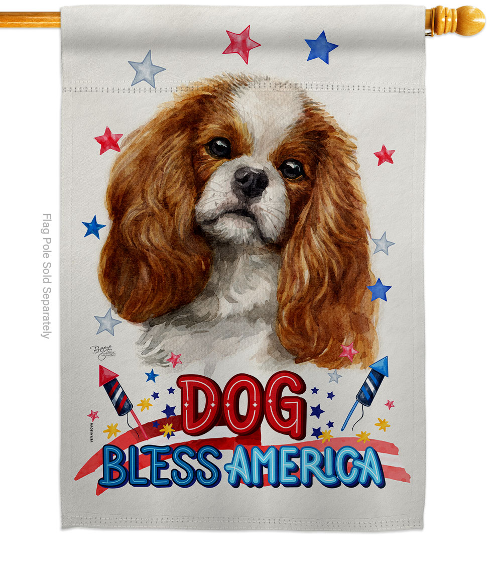 Patriotic Comforter Spaniel Animals Dog 28 x 40 in. Double-Sided Decorative Vertical House Flag for Decoration Banner Garden Yard Gift