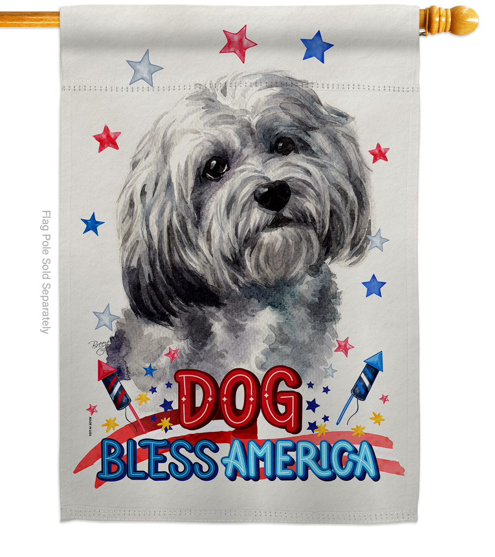 Patriotic Havanese Animals Dog 28 x 40 in. Double-Sided Decorative Vertical House Flag for Decoration Banner Garden Yard Gift