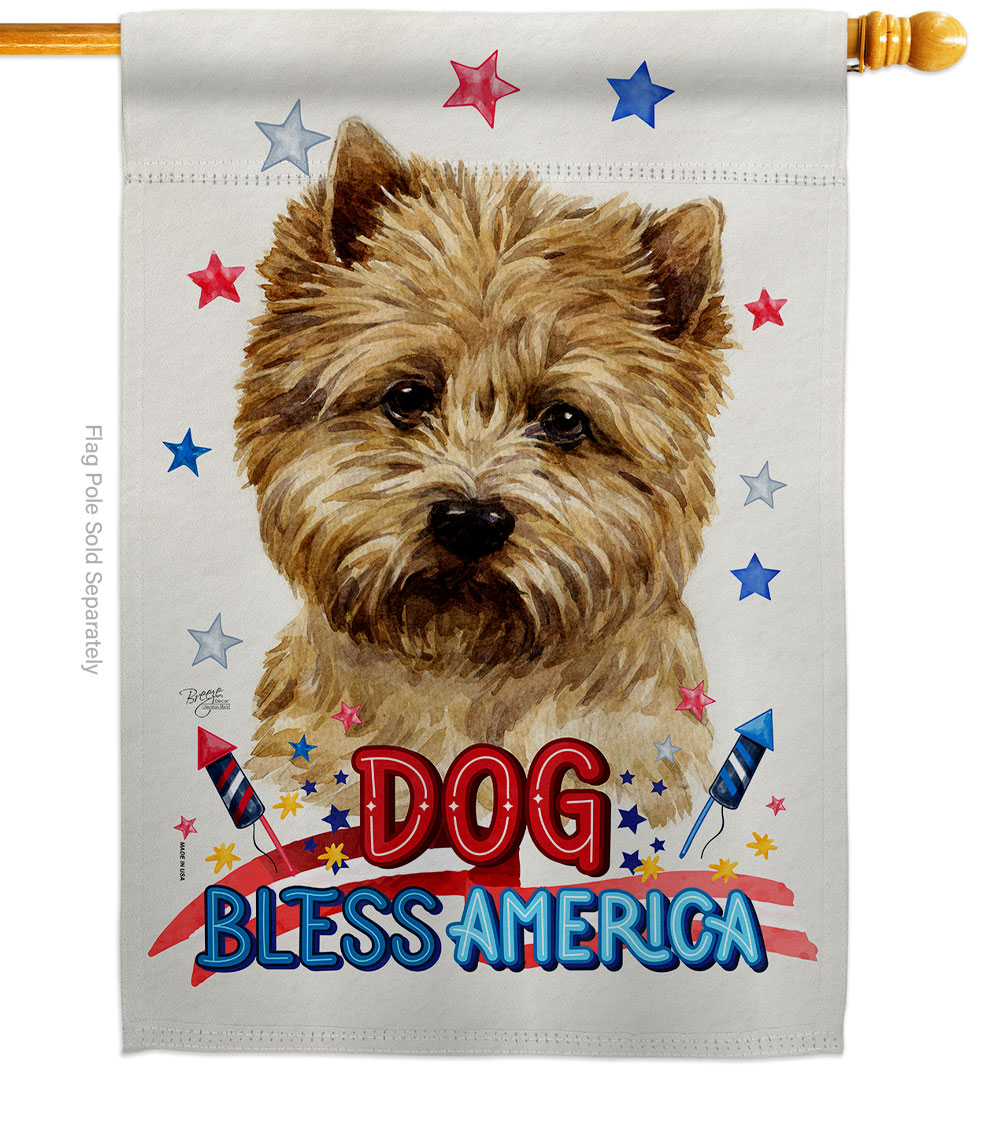 Patriotic Cairn Terrier Animals Dog 28 x 40 in. Double-Sided Decorative Vertical House Flag for Decoration Banner Garden Yard Gift