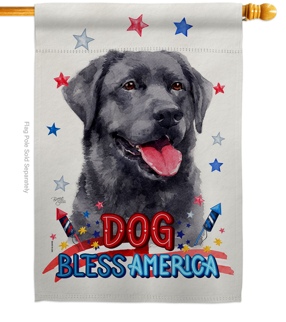 Patriotic Labrador Animals Dog 28 x 40 in. Double-Sided Decorative Vertical House Flag for Decoration Banner Garden Yard Gift