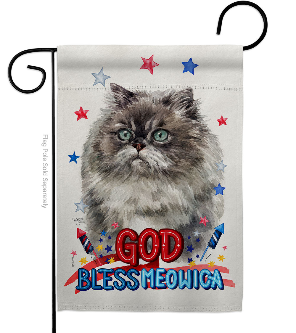 Patriotic Himalayan Animals Cat 13 x 18.5 in. Double-Sided Decorative Vertical Garden Flags for House Decoration Banner Yard Gift