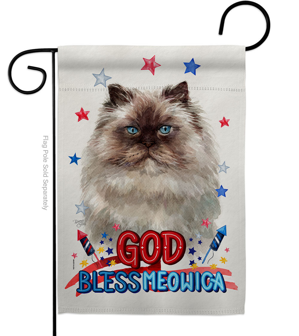Patriotic Colourpoint Persian Style Animals Cat 13 x 18.5 in. Double-Sided Decorative Vertical Garden Flags for House Decoration Banner Yard Gift