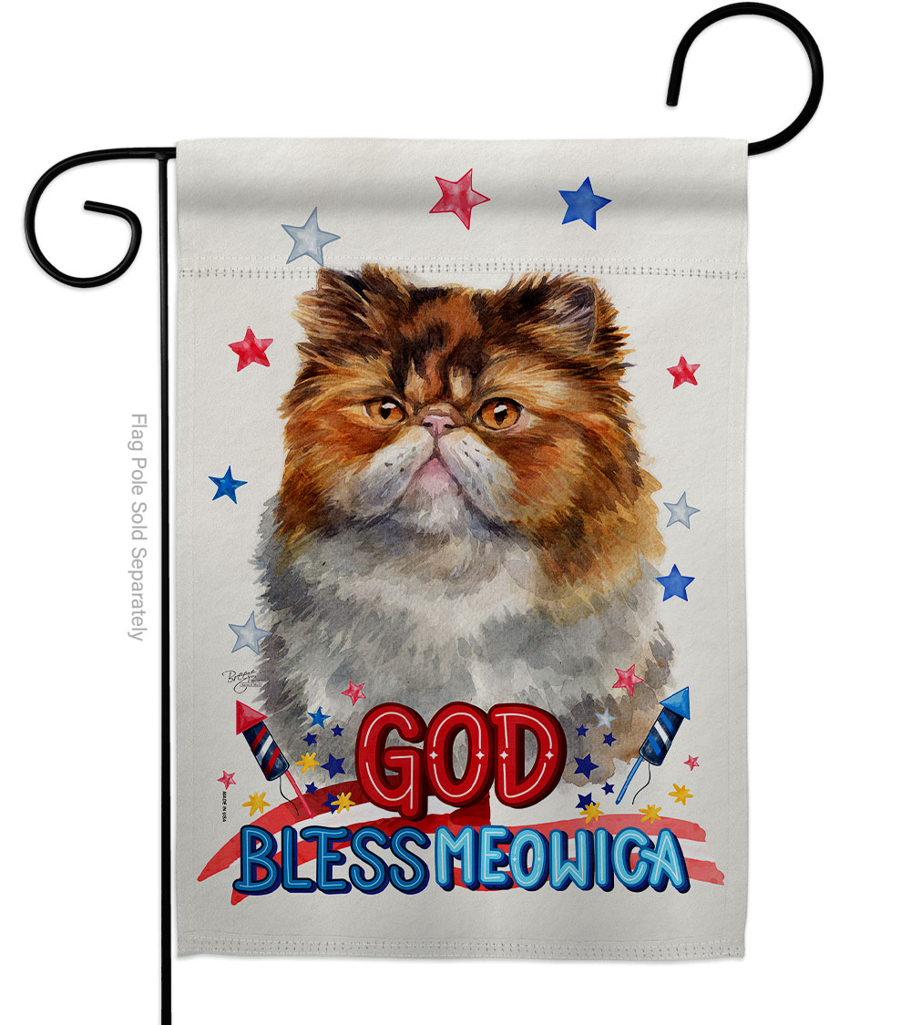 Patriotic Persian Animals Cat 13 x 18.5 in. Double-Sided Decorative Vertical Garden Flags for House Decoration Banner Yard Gift