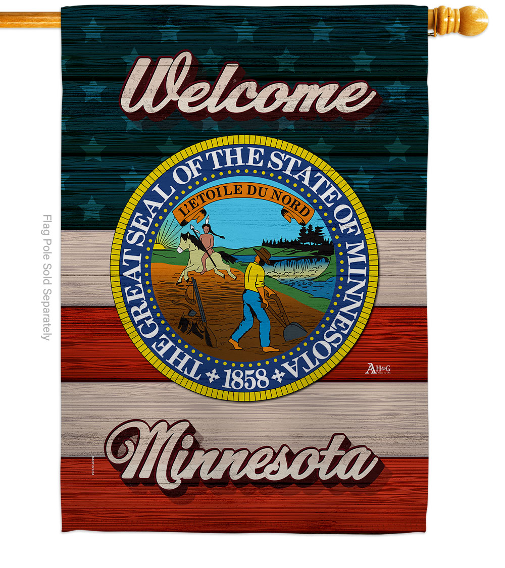 28 x 40 in. Welcome Minnesota Double-Sided Vertical Decoration Banner House & Garden Flag - Yard Gift