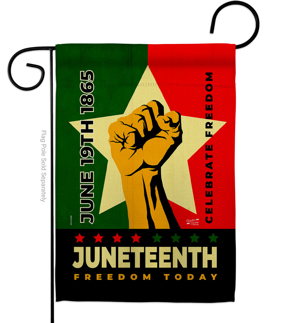 G130373-BO 13 x 18.5 in. Juneteenth Day History Double-Sided Vertical House Decoration Banner Garden Flag, Black & Multi Color - Yard Gift