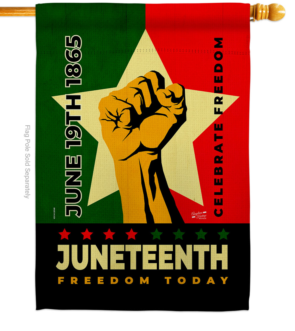 28 x 40 in. Juneteenth Day History Double-Sided Vertical Decoration Banner House & Garden Flag, Black & Multi Color - Yard Gift