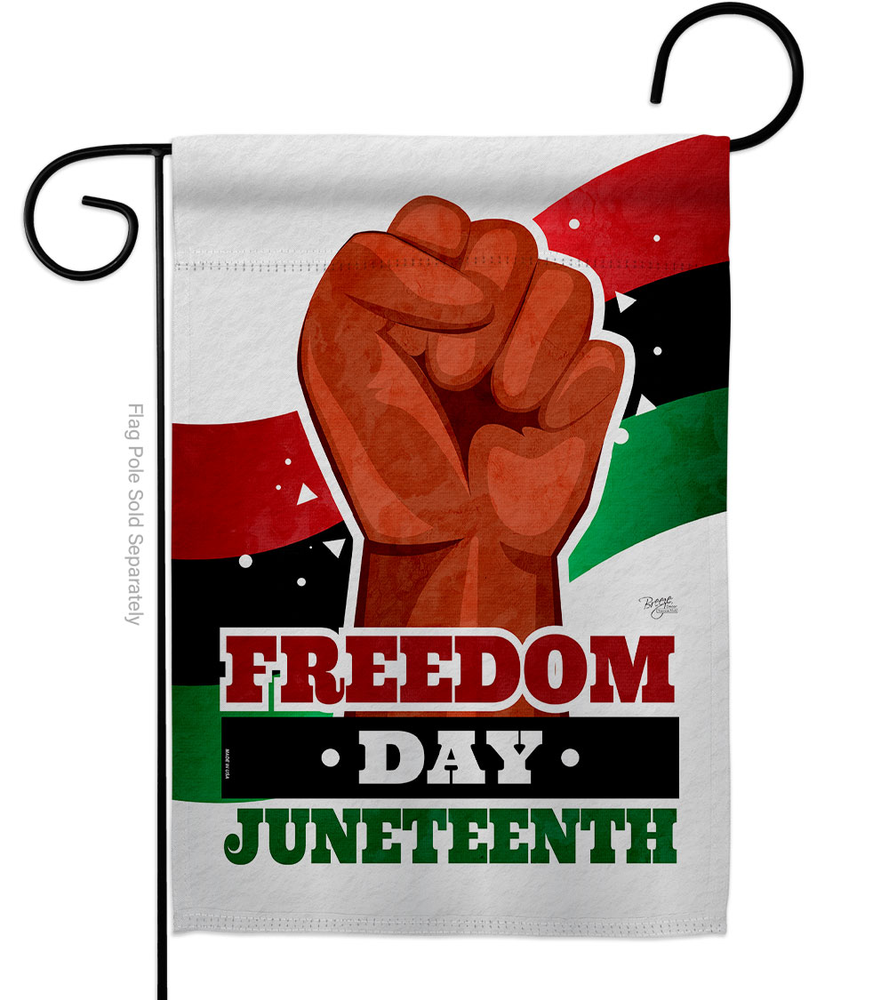 13 x 18.5 in. Freedom Day History Juneteenth Double-Sided Vertical House Decoration Banner Garden Flag, Black & Multi Color - Yard Gift