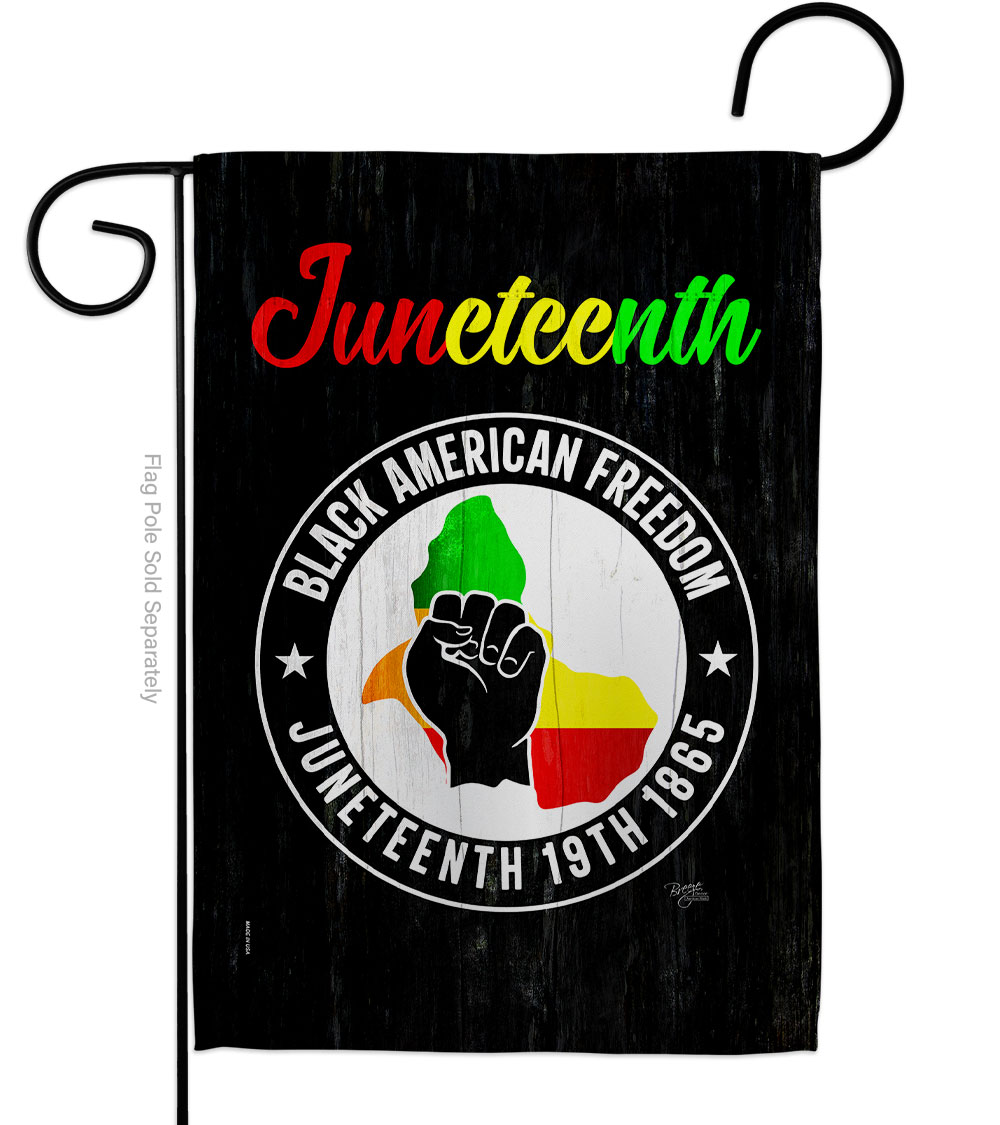 13 x 18.5 in. American Freedom History Juneteenth Double-Sided Vertical House Decoration Banner Garden Flag, Black & Multi Color - Yard Gift