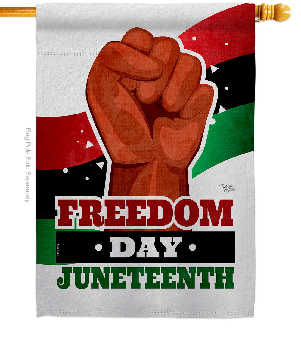 28 x 40 in. Freedom Day History Juneteenth Double-Sided Vertical Decoration Banner House & Garden Flag, Black & Multi Color - Yard Gift