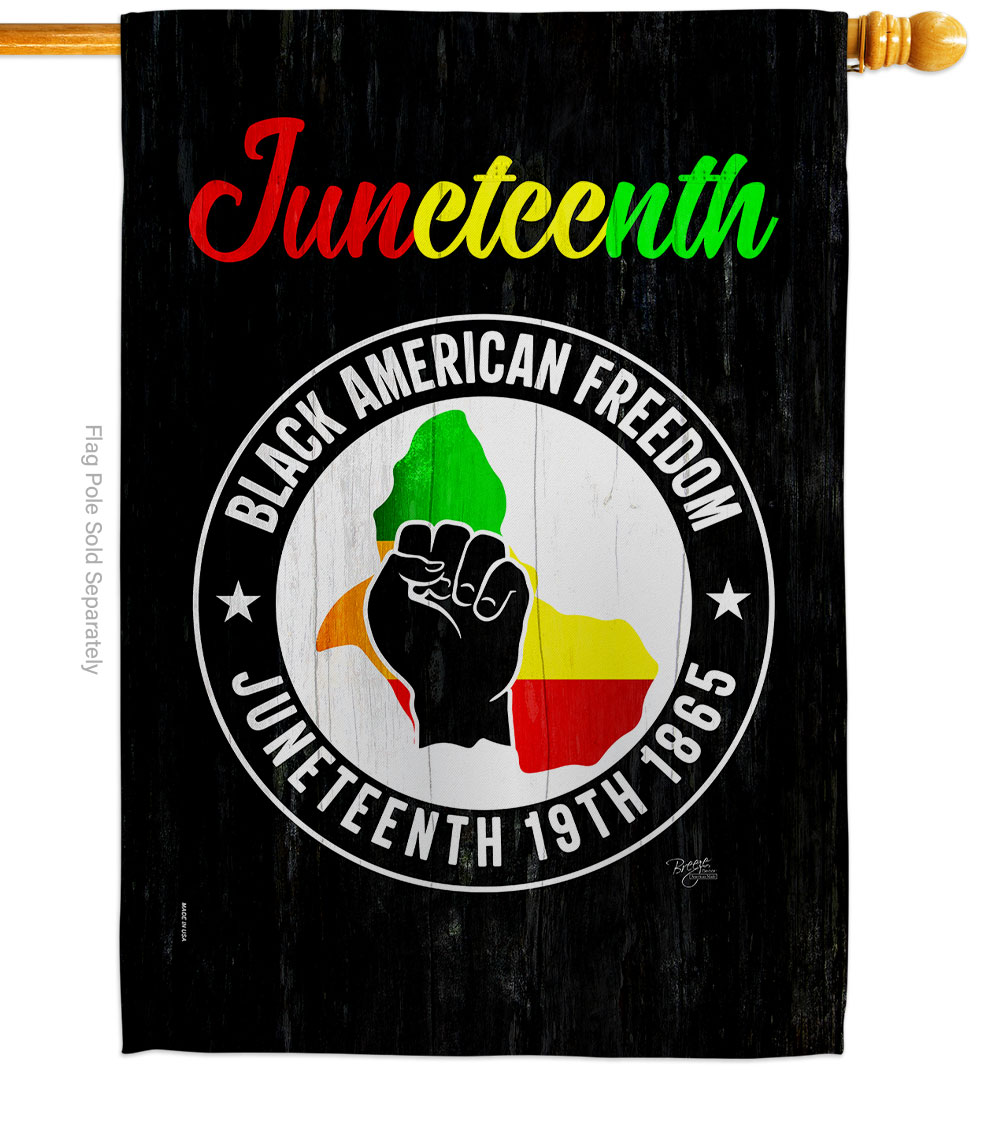 28 x 40 in. American Freedom History Juneteenth Double-Sided Vertical Decoration Banner House & Garden Flag, Black & Multi Color - Yard Gift