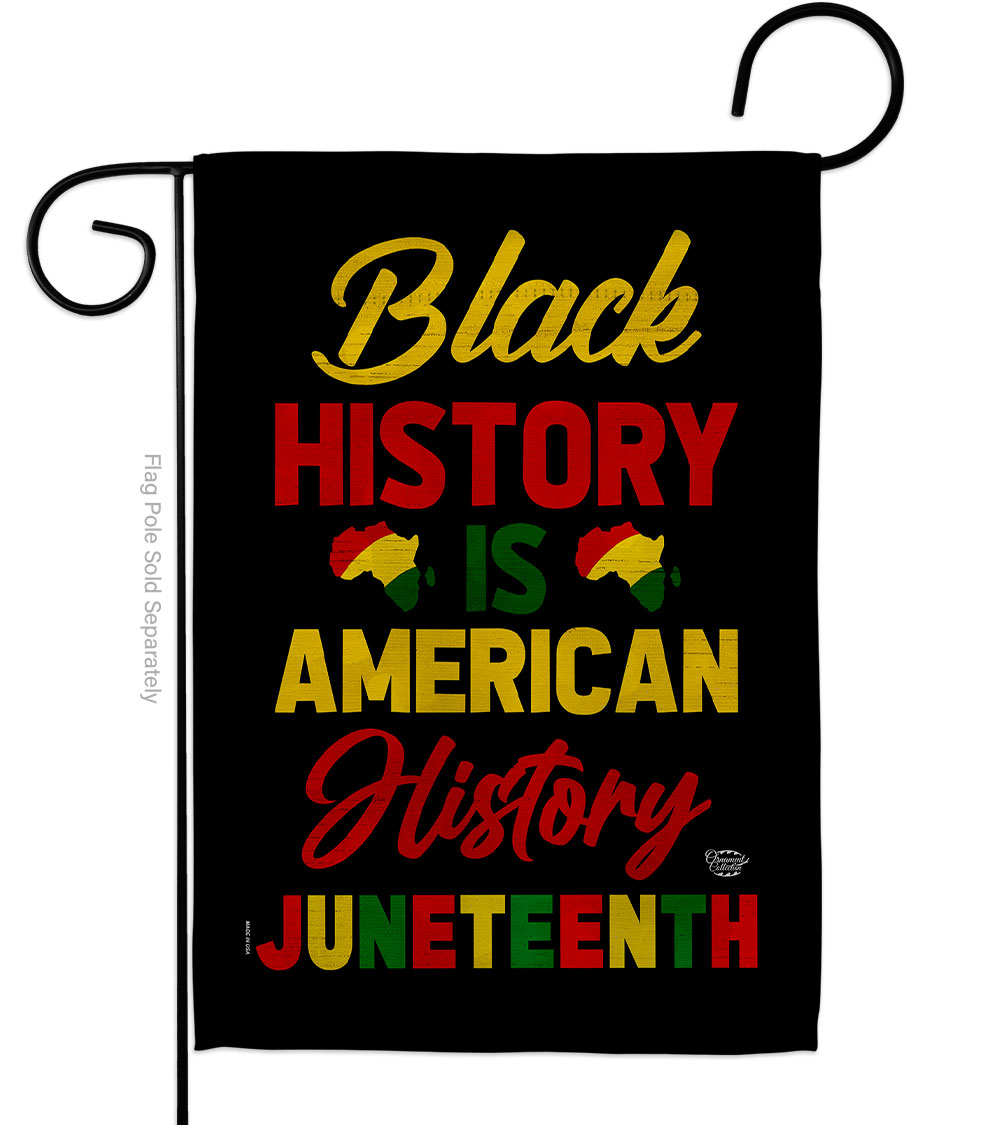13 x 18.5 in. History American Juneteenth Double-Sided Vertical House Decoration Banner Garden Flag, Black & Multi Color - Yard Gift