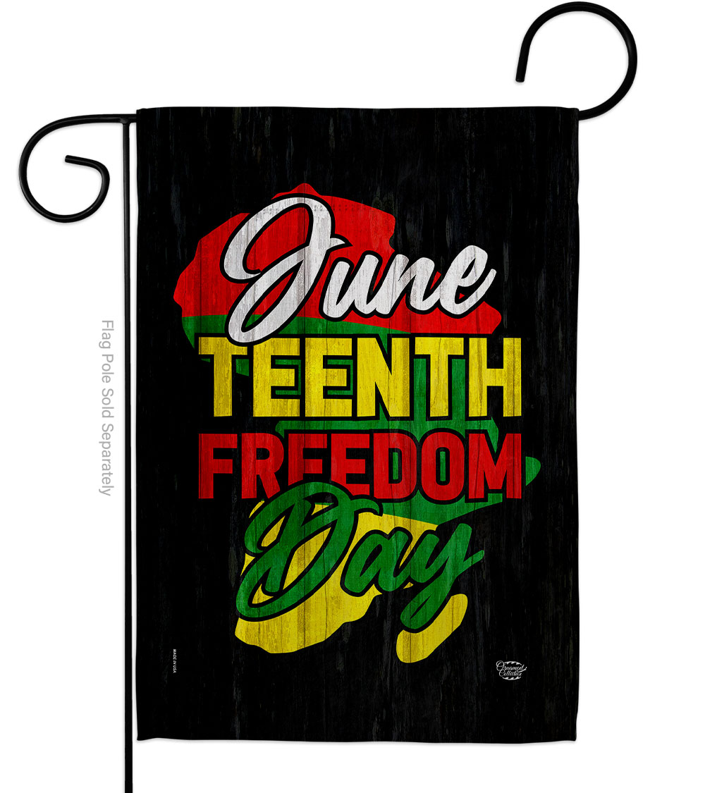 13 x 18.5 in. June Freedom Day History Juneteenth Double-Sided Vertical House Decoration Banner Garden Flag, Black & Multi Color - Yard Gift