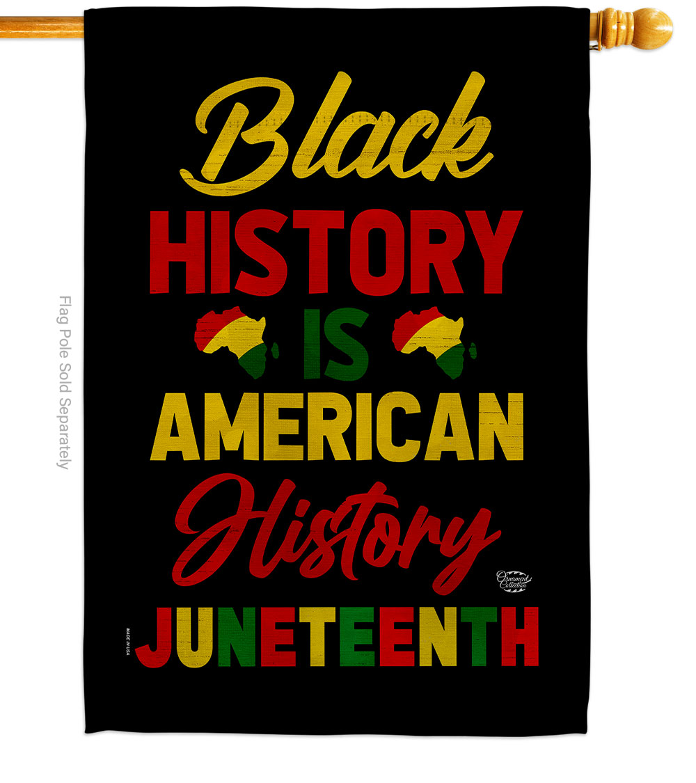 28 x 40 in. History American Juneteenth Double-Sided Vertical Decoration Banner House & Garden Flag, Black & Multi Color - Yard Gift