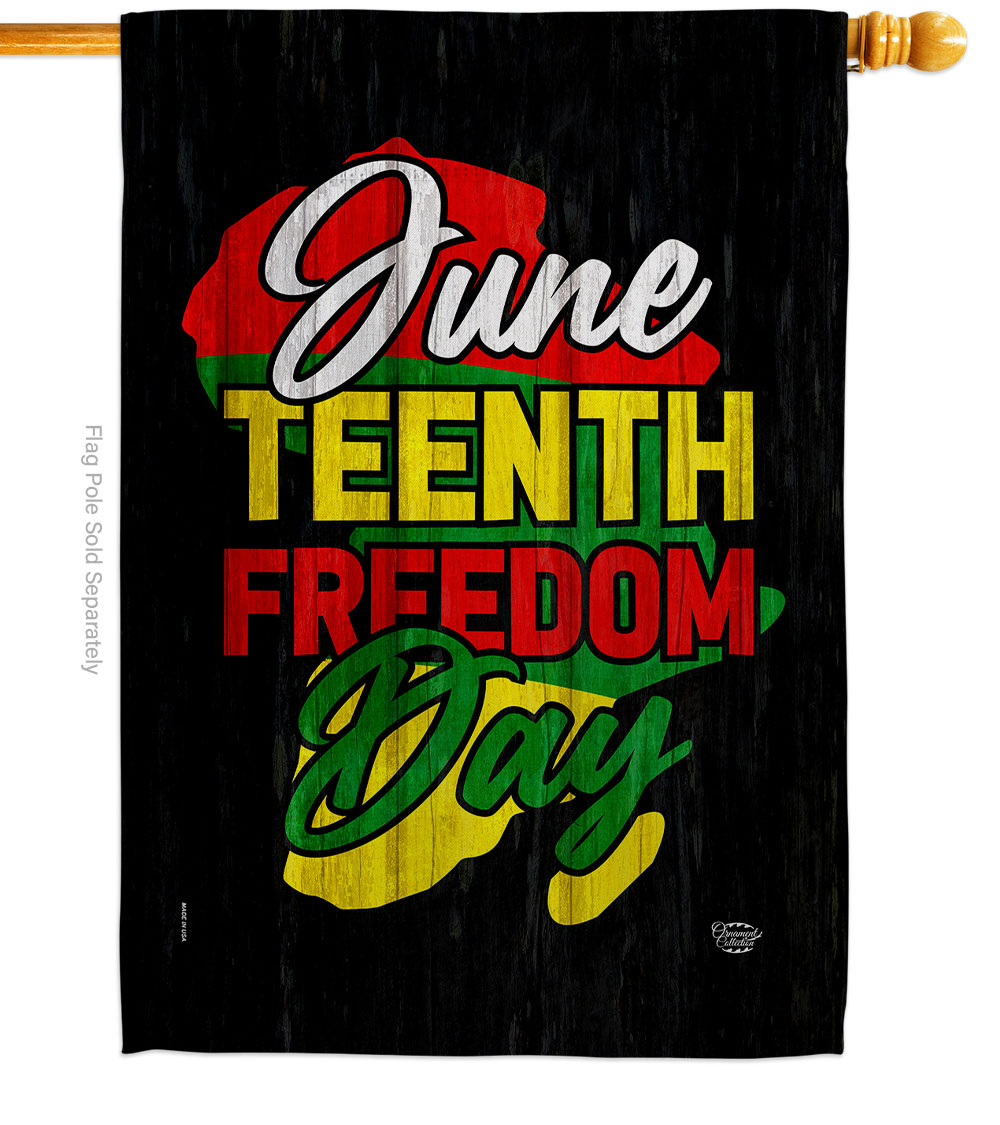 28 x 40 in. June Freedom Day History Juneteenth Double-Sided Vertical Decoration Banner House & Garden Flag, Black & Multi Color - Yard Gift