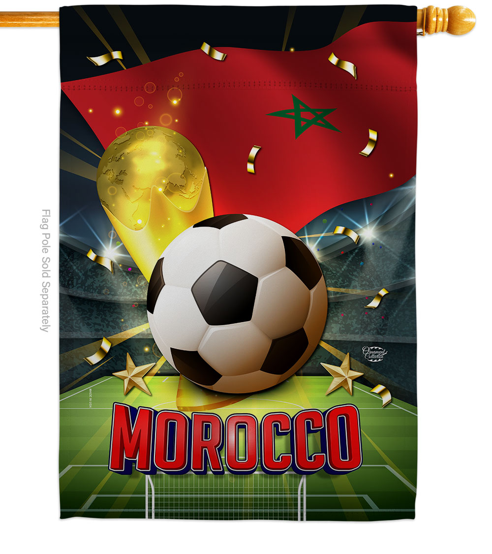 H190130-BO 28 x 40 in. World Cup Morocco Sports Soccer Double-Sided Vertical Decoration Banner House & Garden Flag - Yard Gift -  Ornament Collection