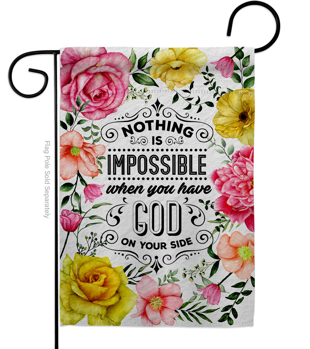 13 x 18.5 in. God on Your Side Religious Bible Verses Double-Sided Vertical House Decoration Banner Garden Flag - Yard Gift