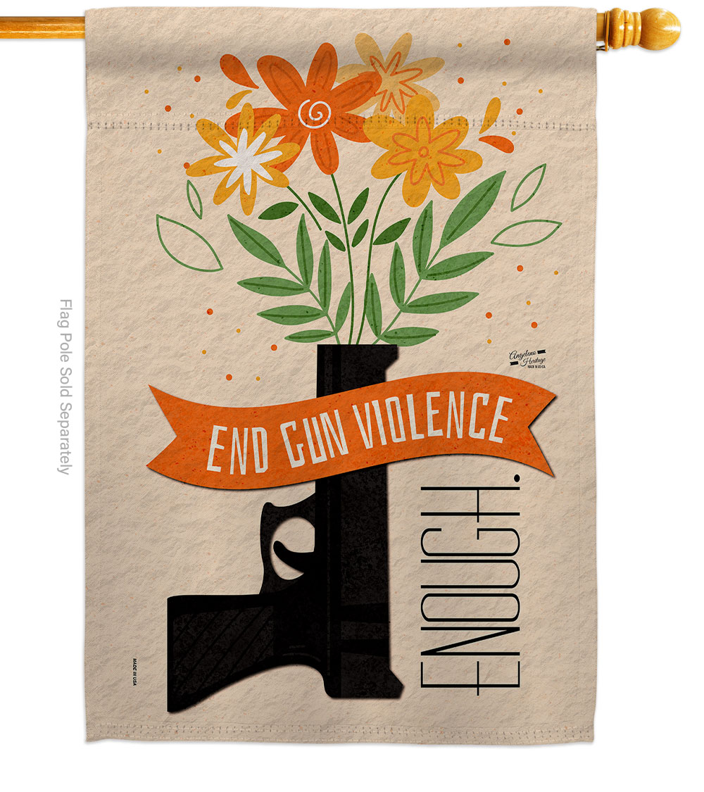 28 x 40 in. End Gun Violence Support Awareness Double-Sided Vertical Decoration Banner House & Garden Flag - Yard Gift