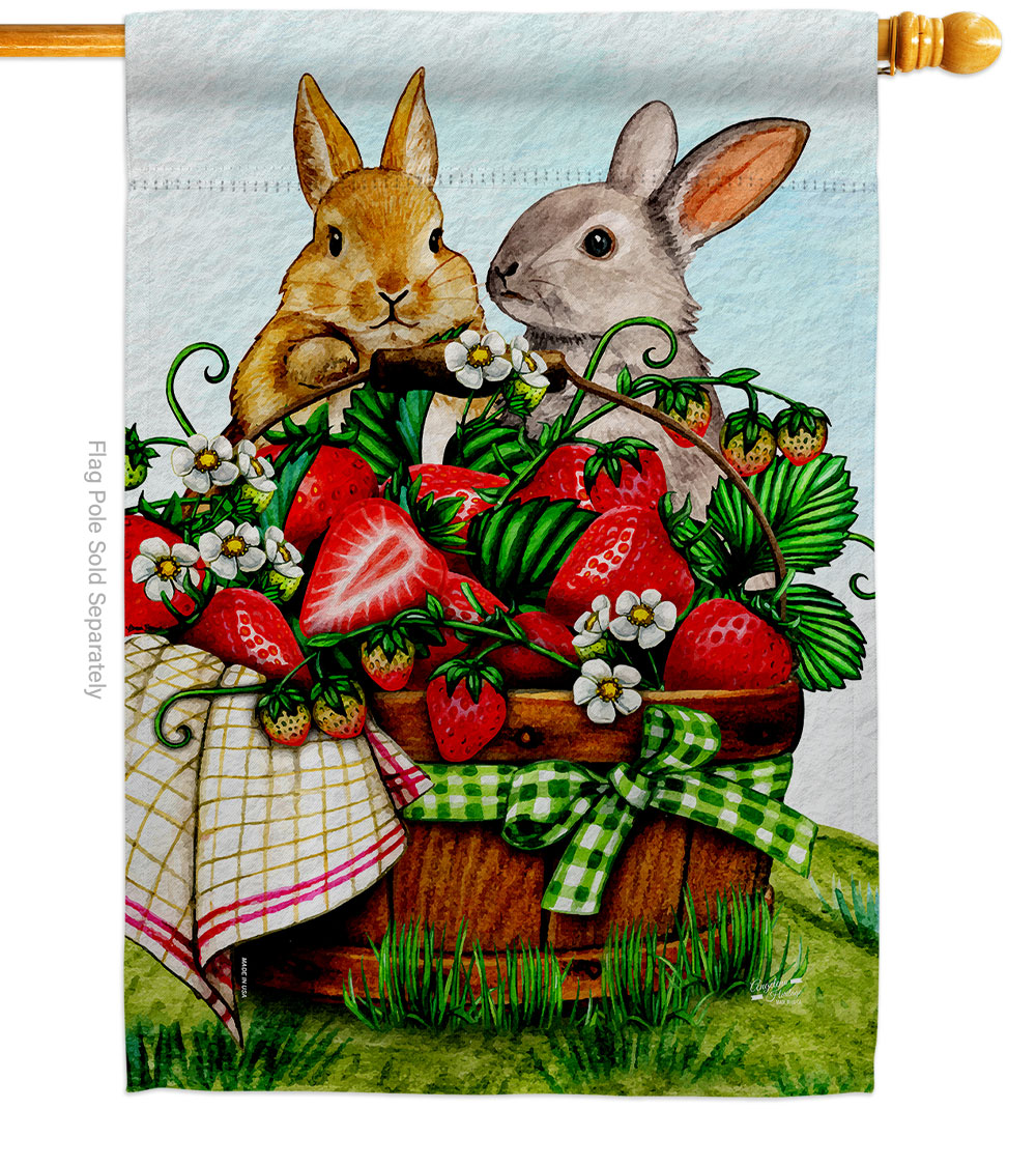 H130380-BO 28 x 40 in. Spring Rabbits Animals Critter Double-Sided Vertical Decoration Banner House & Garden Flag - Yard Gift