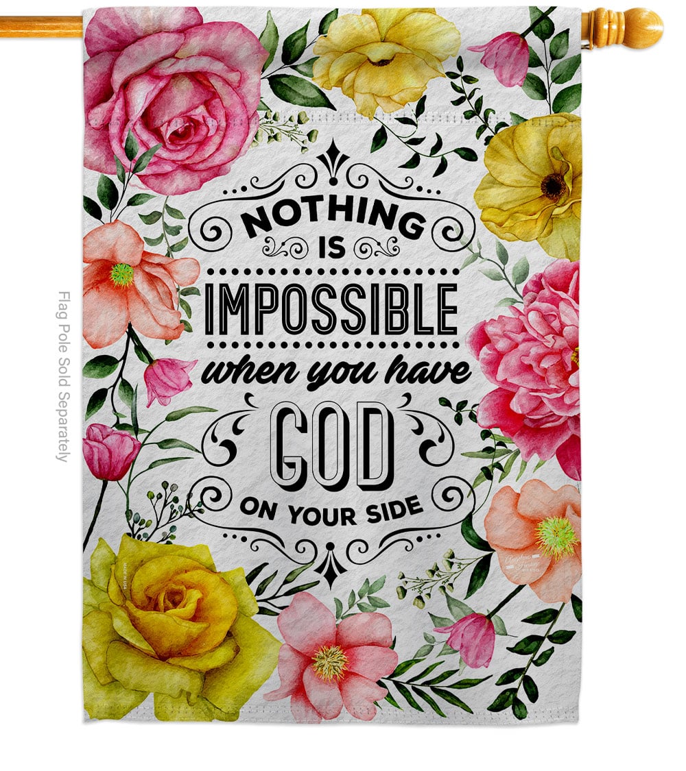 28 x 40 in. God on Your Side Religious Bible Verses Double-Sided Vertical Decoration Banner House & Garden Flag - Yard Gift
