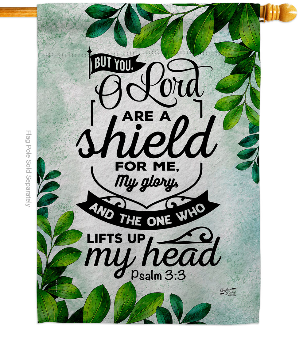 28 x 40 in. O Lord Are A Shield Religious Bible Verses Double-Sided Vertical Decoration Banner House & Garden Flag - Yard Gift