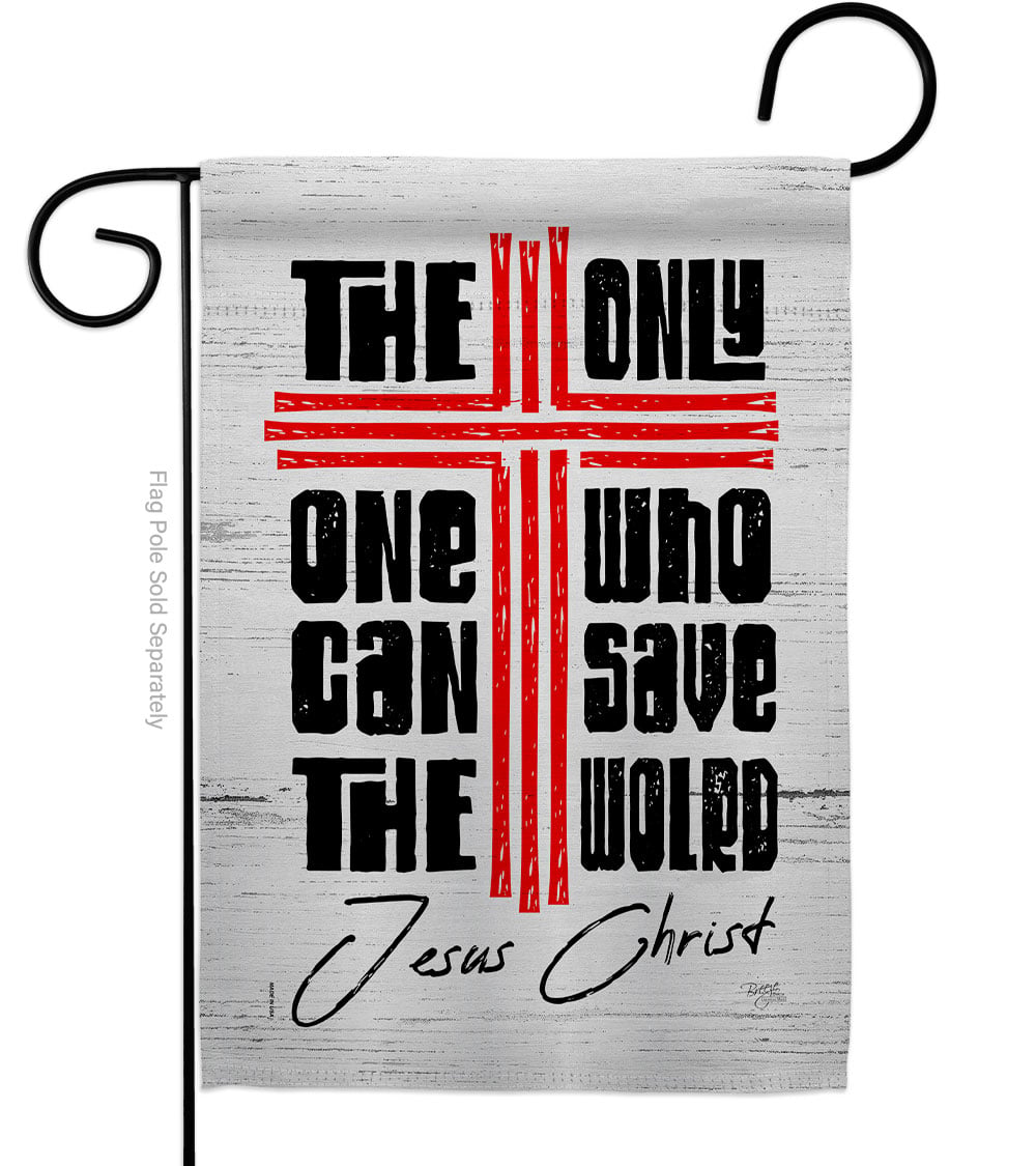 13 x 18.5 in. Save the World Religious Bible Verses Double-Sided Vertical House Decoration Banner Garden Flag - Yard Gift