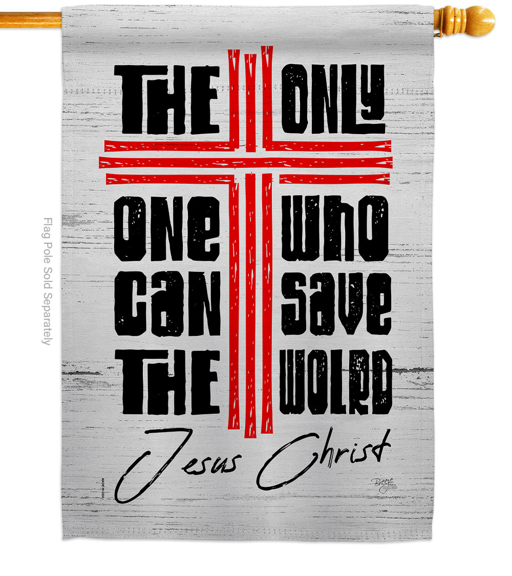 28 x 40 in. Save the World Religious Bible Verses Double-Sided Vertical Decoration Banner House & Garden Flag - Yard Gift