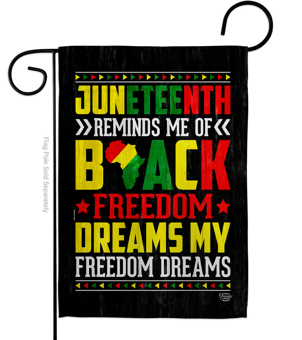 13 x 18.5 in. Freedom History Juneteenth Double-Sided Vertical House Decoration Banner Garden Flag, Black & Multi Color - Yard Gift