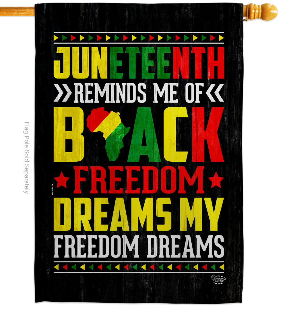 H190152-BO 28 x 40 in. Freedom History Juneteenth Double-Sided Vertical Decoration Banner House & Garden Flag, Black & Multi Color - Yard Gift