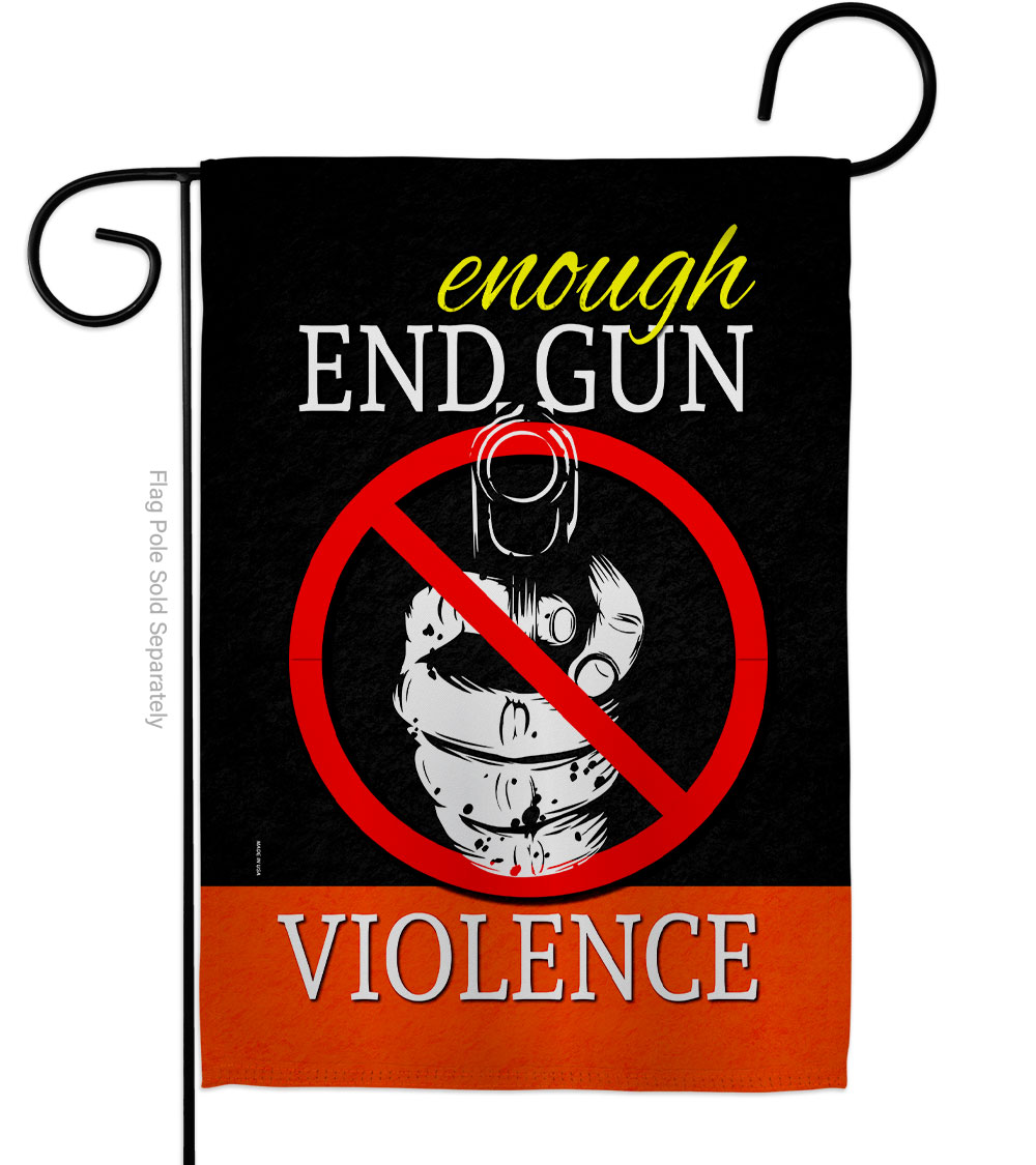 13 x 18.5 in. Enough Gun Support Awareness Double-Sided Vertical House Decoration Banner Garden Flag - Yard Gift