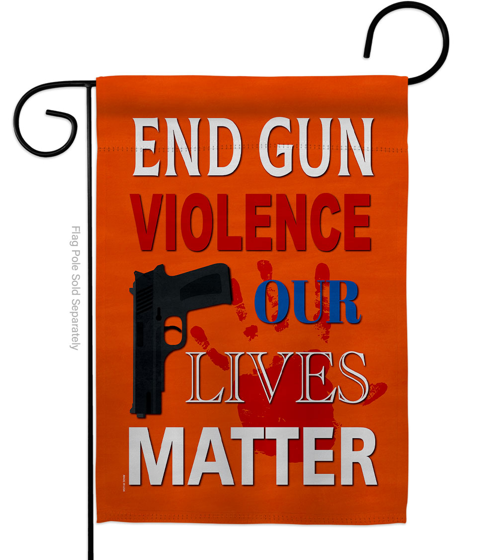 13 x 18.5 in. End Gun Life Matter Support Awareness Double-Sided Vertical House Decoration Banner Garden Flag - Yard Gift