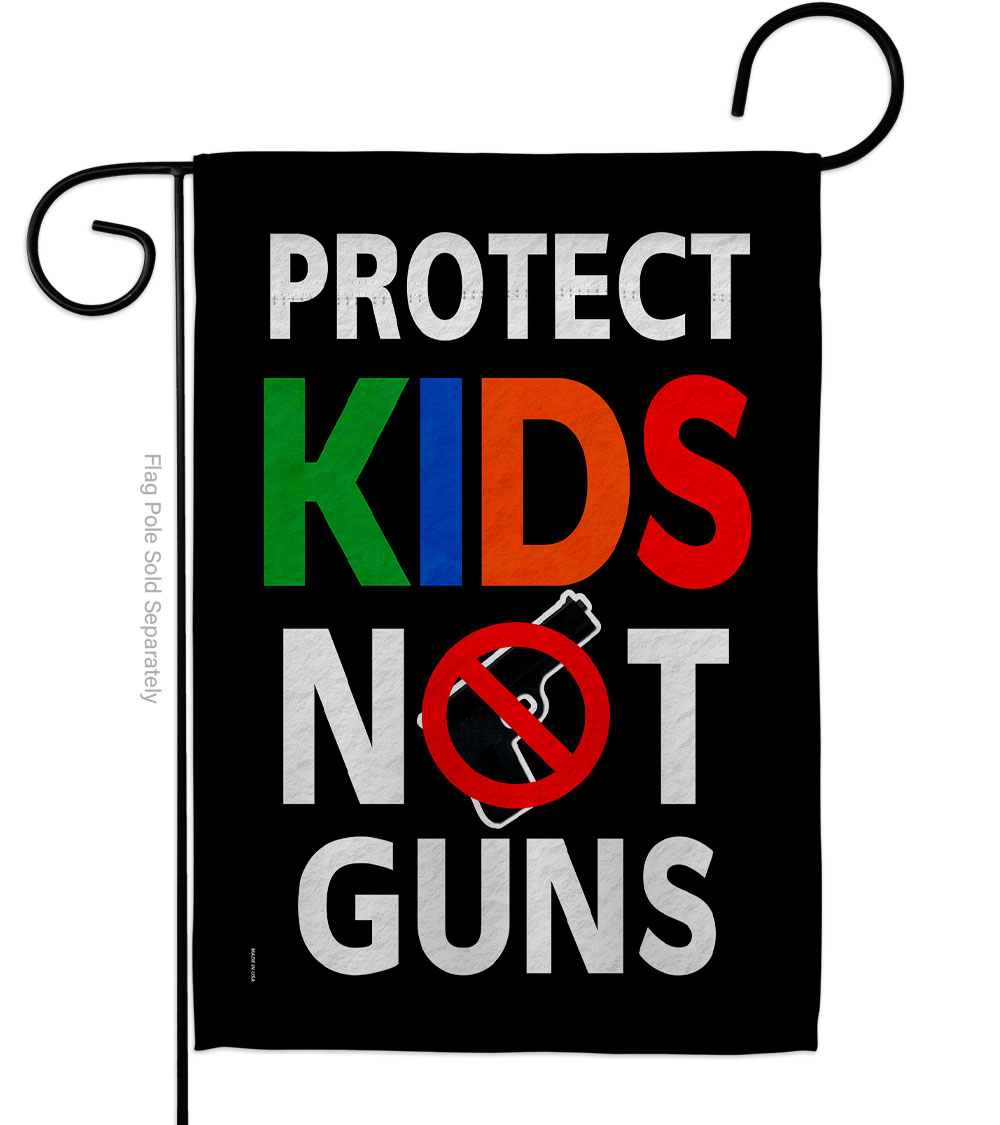 13 x 18.5 in. Protect Kids Not Gun Support Awareness Double-Sided Vertical House Decoration Banner Garden Flag - Yard Gift