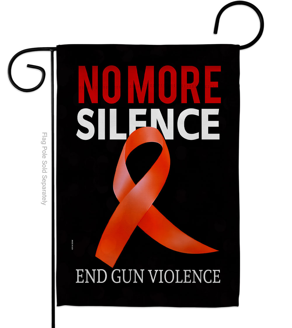 13 x 18.5 in. No Silence End Gun Support Awareness Double-Sided Vertical House Decoration Banner Garden Flag - Yard Gift