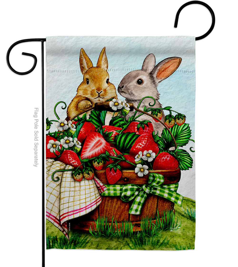 13 x 18.5 in. Spring Rabbits Animals Critter Double-Sided Vertical House Decoration Banner Garden Flag - Yard Gift