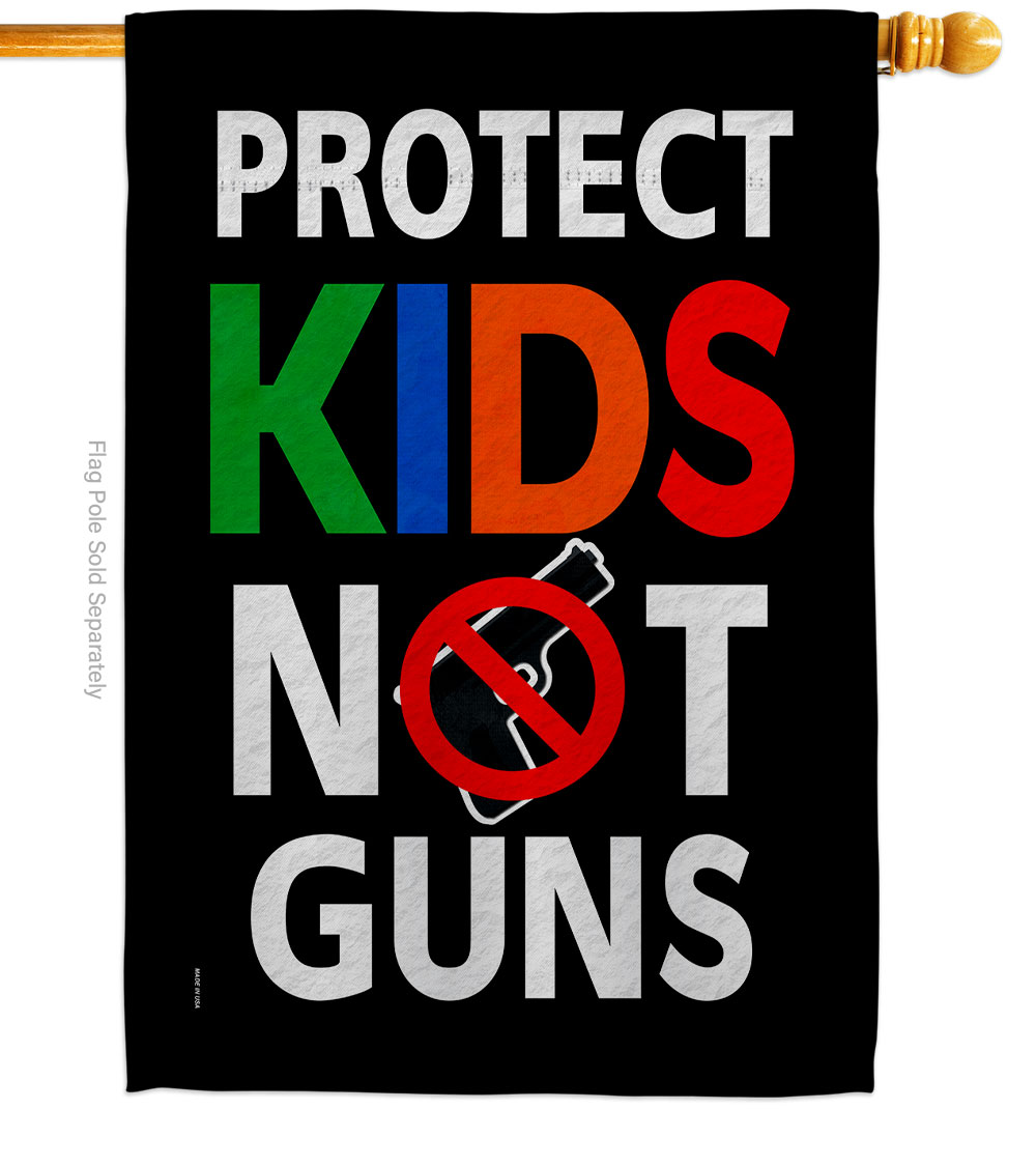 28 x 40 in. Protect Kids Not Gun Support Awareness Double-Sided Vertical Decoration Banner House & Garden Flag - Yard Gift