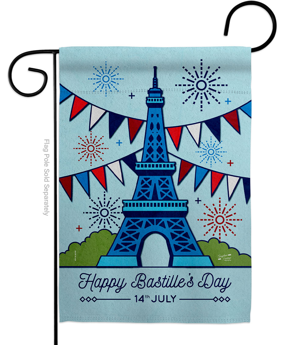 13 x 18.5 in. Happy Bastille Day Regional Double-Sided Vertical Decorative Garden Flag