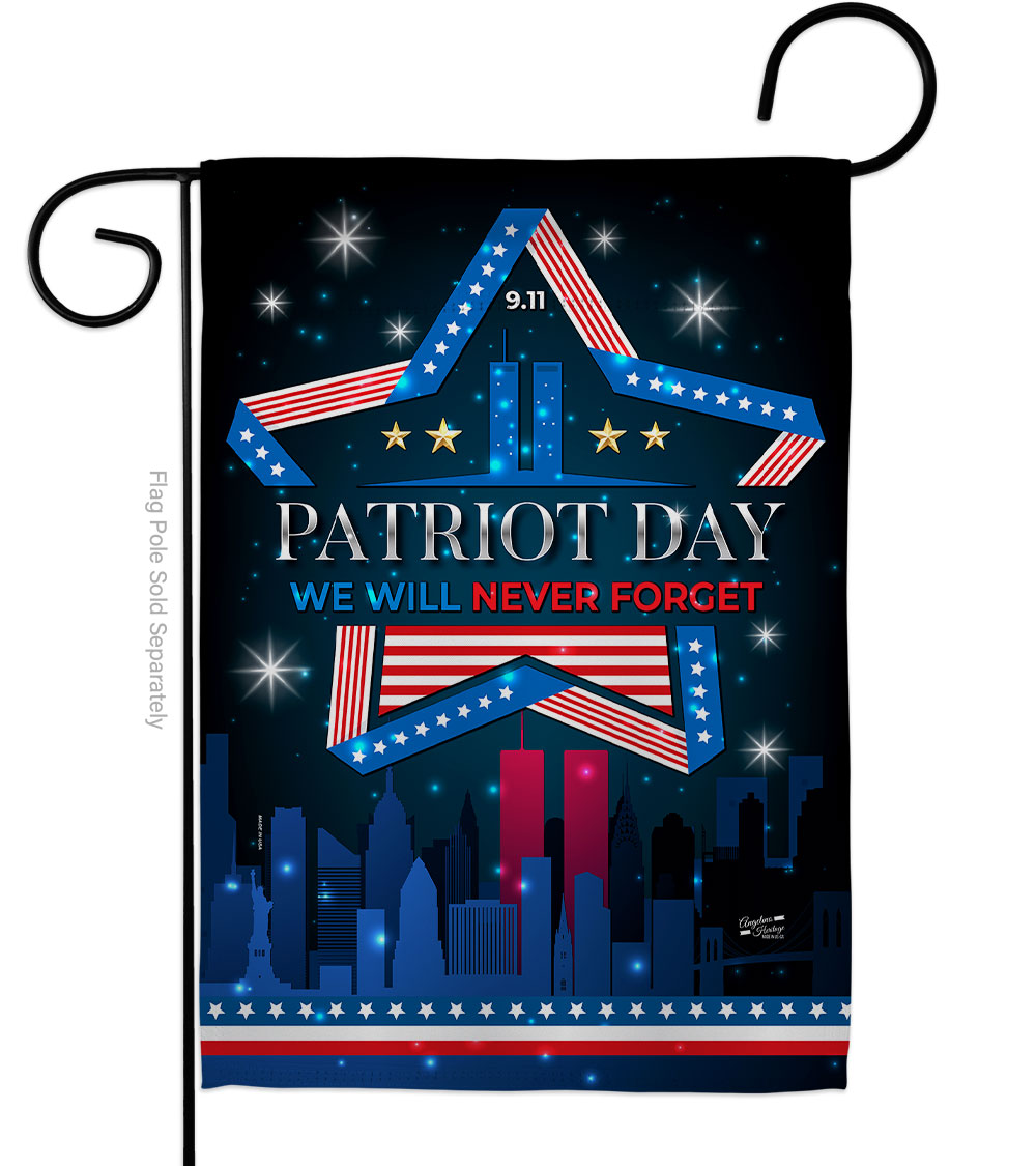 13 x 18.5 in. We Will Never Forget Americana Patriot Day Double-Sided Vertical Decorative Garden Flag