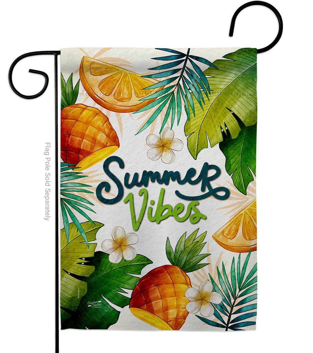 13 x 18.5 in. Tropical Vibes Summertime Fun & Sun Double-Sided Vertical Decorative Garden Flag