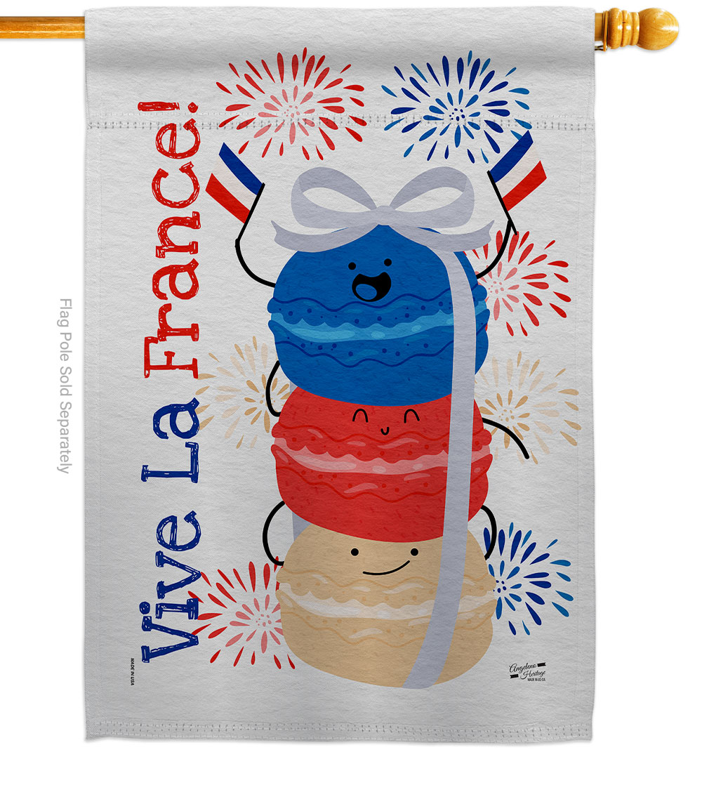 Picture of Angeleno Heritage H130389-BO 28 x 40 in. Vive La France Regional Bastille Day Double-Sided Vertical Decorative House Flag
