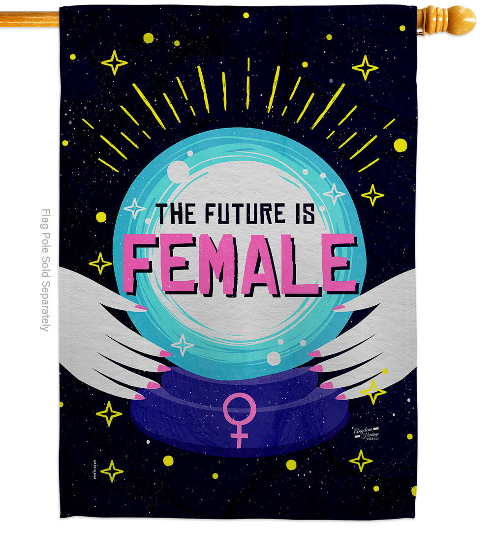 28 x 40 in. Future Is Female Support Feminism Double-Sided Vertical Decorative House Flag
