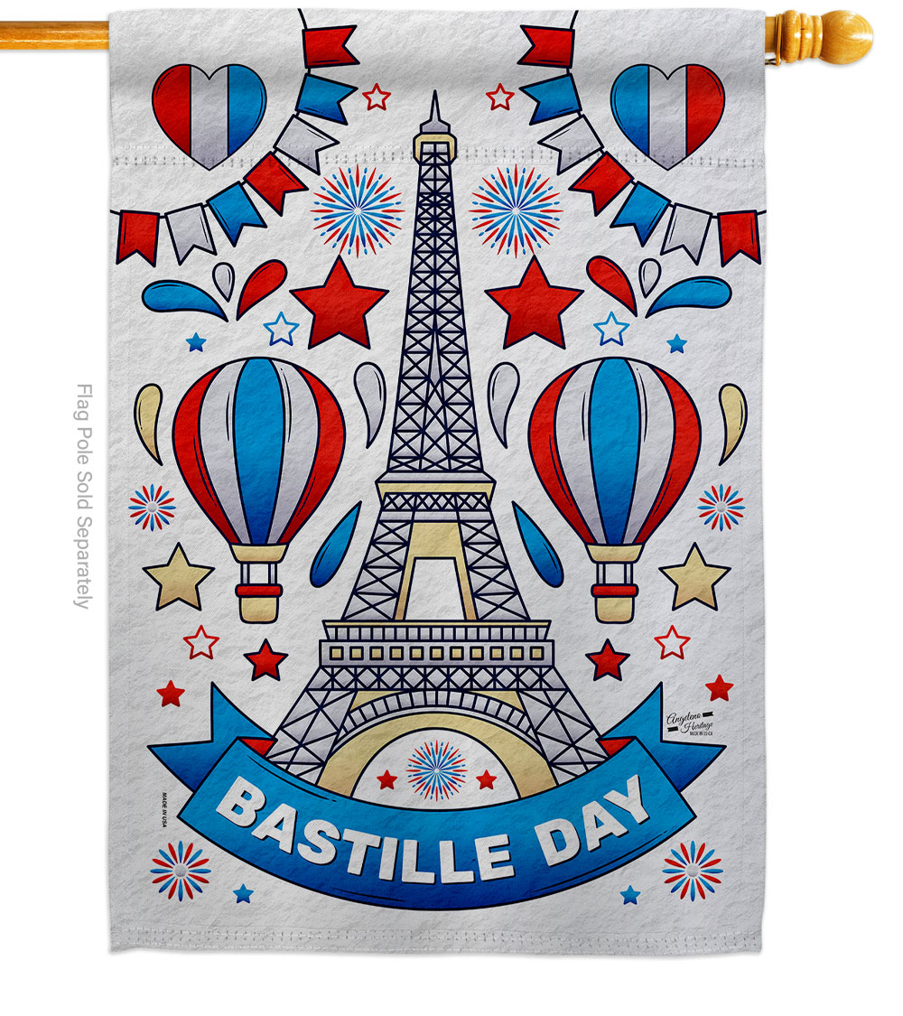28 x 40 in. Bastille Day Regional Double-Sided Vertical Decorative House Flag